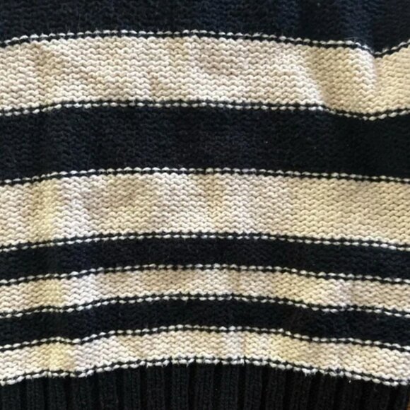 Billabong Seeing Stripes Cotton Knit Black Ivory Sweater Crew Neck Long Sleeve - Picture 5 of 5